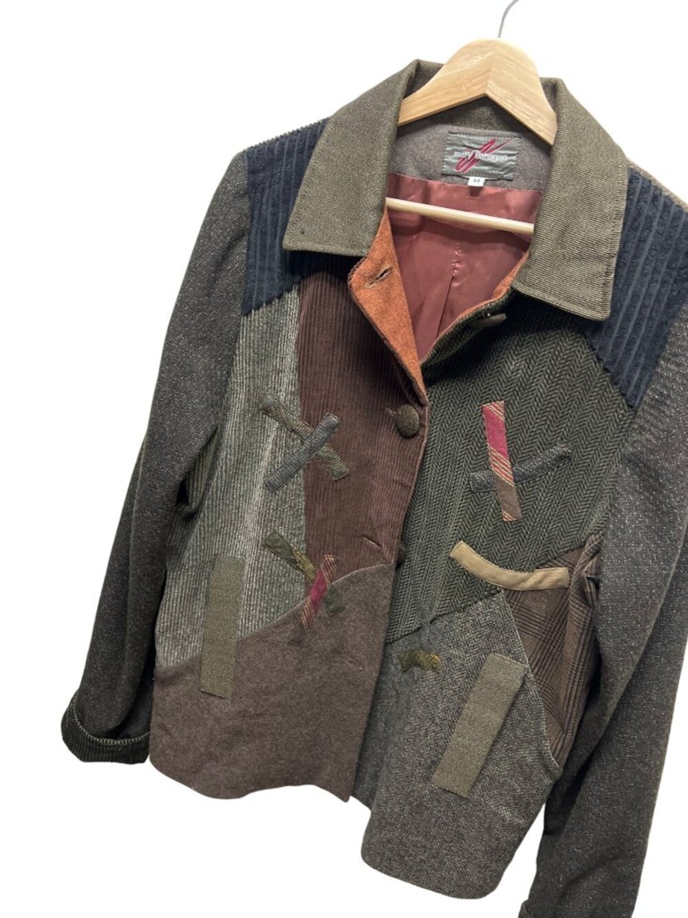 Mary Flanagan Vintage 80's Tweed and Corduroy Patchwork Jacket